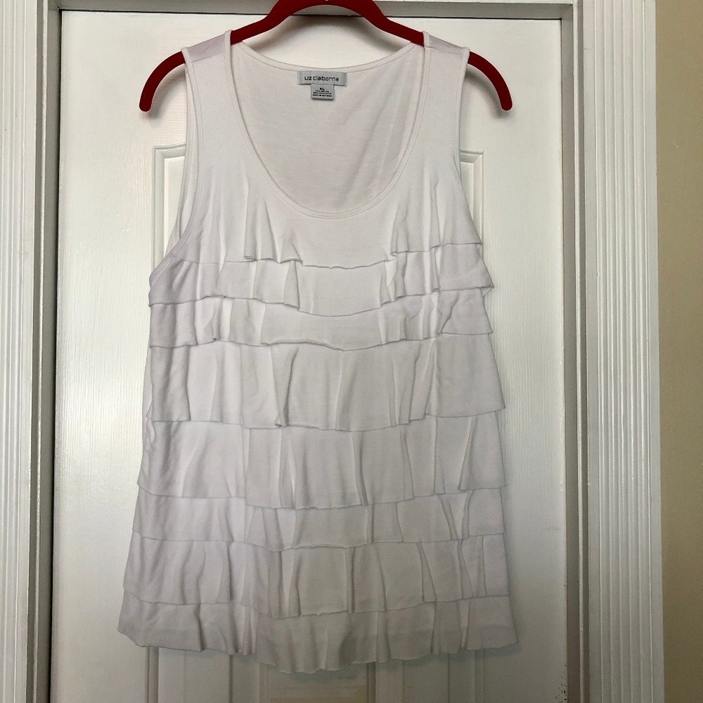 Liz Claiborne Sleeveless Ruffled Top